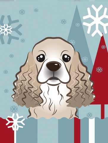 Winter Holiday Cocker Spaniel Flag Garden Size