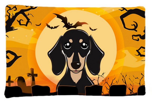 Halloween Smooth Black And Tan Dachshund Fabric Standard Pillowcase