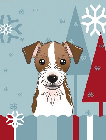Winter Holiday Jack Russell Terrier Flag Garden Size