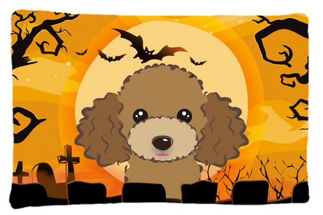 Halloween Chocolate Brown Poodle Fabric Standard Pillowcase