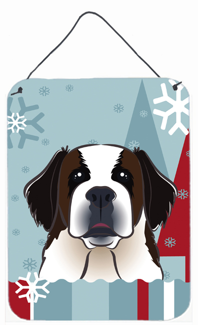 Winter Holiday Saint Bernard Wall and Door Hanging Prints