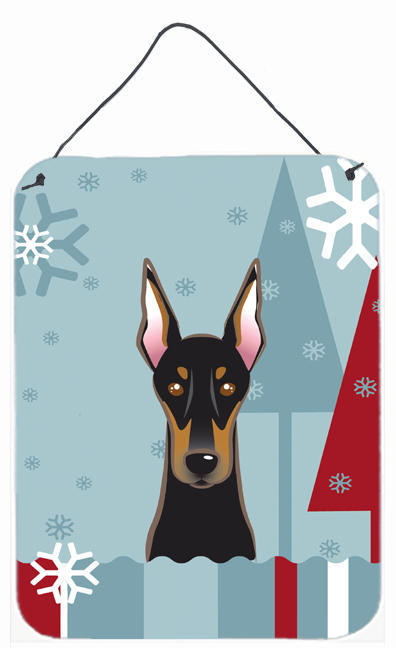 Winter Holiday Doberman Wall and Door Hanging Prints