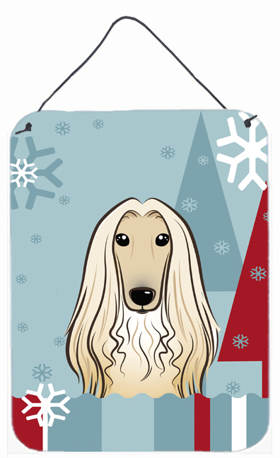 Winter Holiday Afghan Hound Wall and Door Hanging Prints