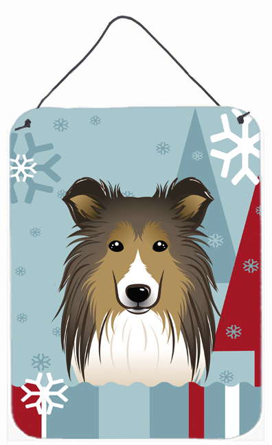 Winter Holiday Sheltie Wall and Door Hanging Prints