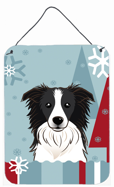 Winter Holiday Border Collie Wall and Door Hanging Prints