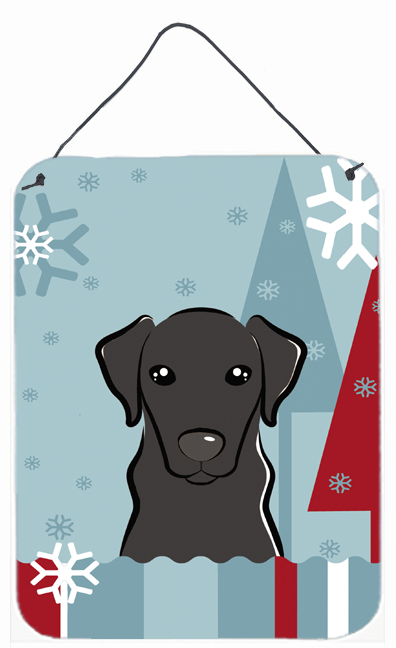 Winter Holiday Black Labrador Wall and Door Hanging Prints