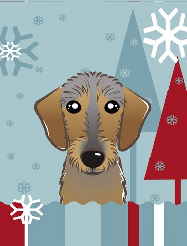 Winter Holiday Wirehaired Dachshund Flag Garden Size