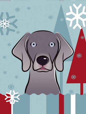 Winter Holiday Weimaraner Flag Garden Size