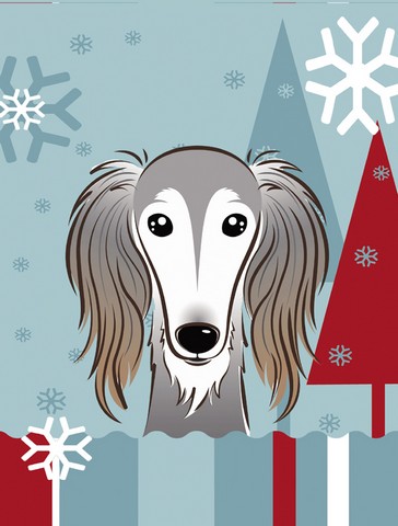 BB1725CHF Winter Holiday Saluki Flag Canvas House Size