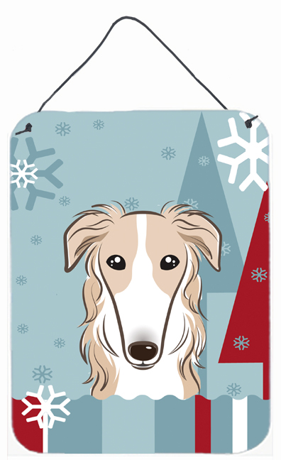 Winter Holiday Borzoi Wall and Door Hanging Prints