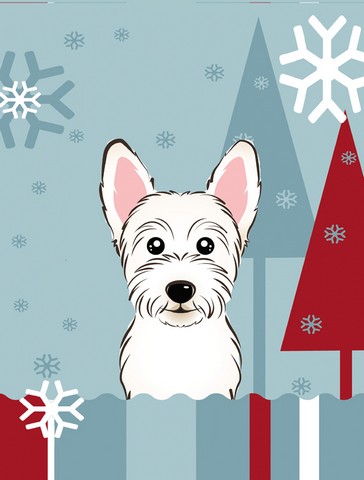 Winter Holiday Westie Flag Garden Size