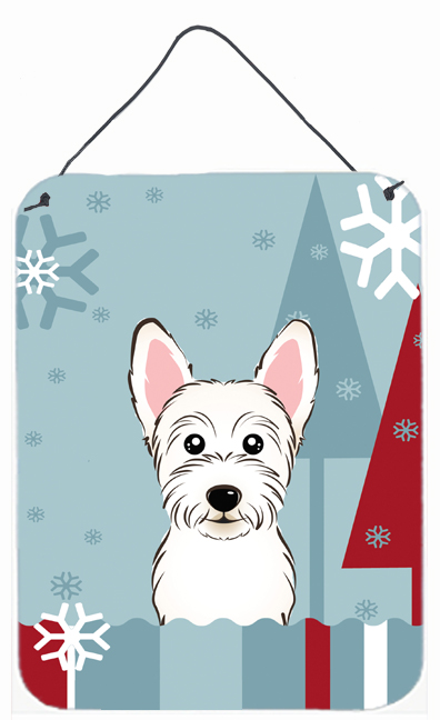 Winter Holiday Westie Wall and Door Hanging Prints