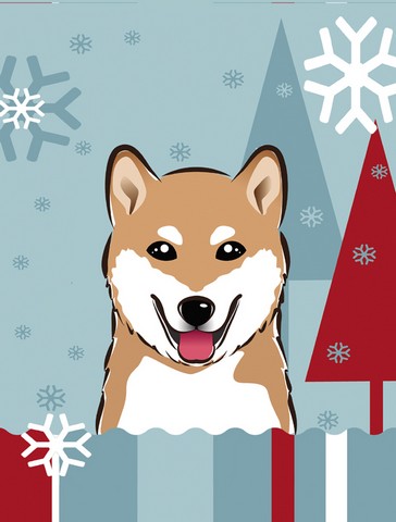 Winter Holiday Shiba Inu Flag Canvas House Size