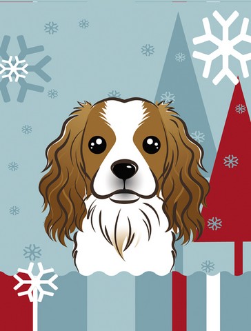 Winter Holiday Cavalier Spaniel Flag Canvas House Size