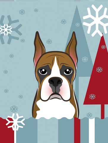 Winter Holiday Boxer Flag Garden Size