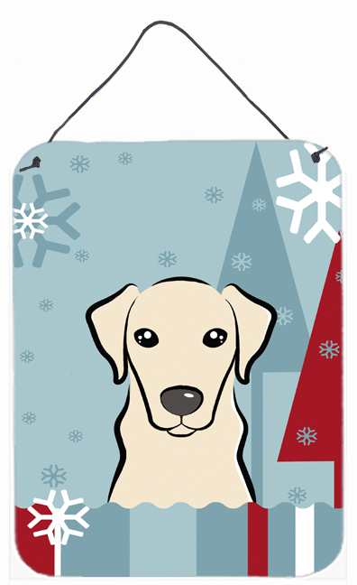 Winter Holiday Yellow Labrador Wall and Door Hanging Prints