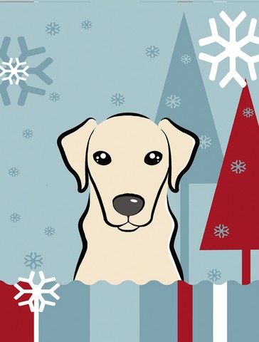 Winter Holiday Yellow Labrador Flag Canvas House Size