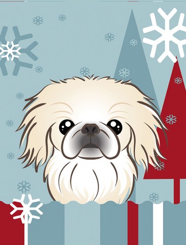 Winter Holiday Pekingese Flag Garden Size