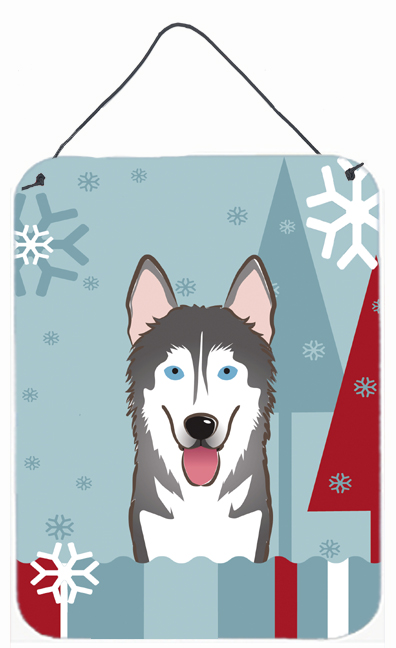 Winter Holiday Alaskan Malamute Wall and Door Hanging Prints