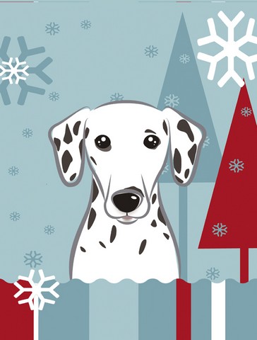 Winter Holiday Dalmatian Flag Garden Size