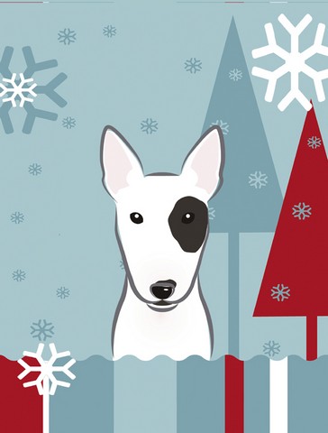 Winter Holiday Bull Terrier Flag Garden Size
