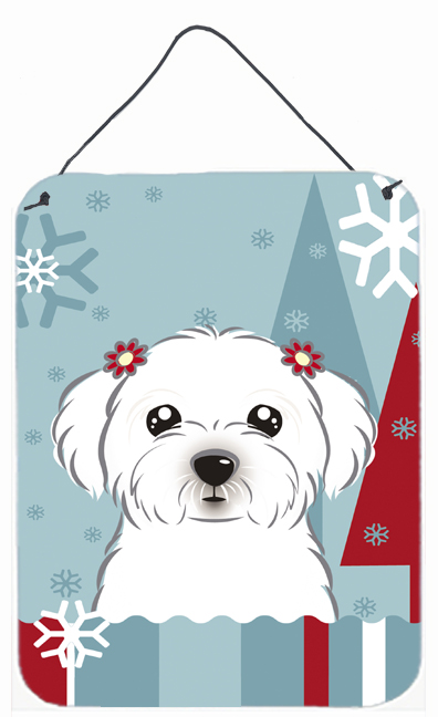 Winter Holiday Maltese Wall and Door Hanging Prints