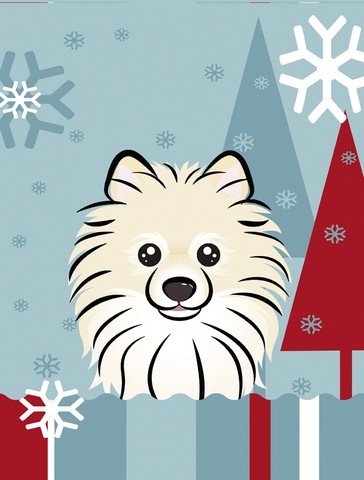 Winter Holiday Pomeranian Flag Garden Size