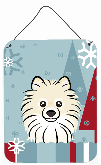Winter Holiday Pomeranian Wall and Door Hanging Prints