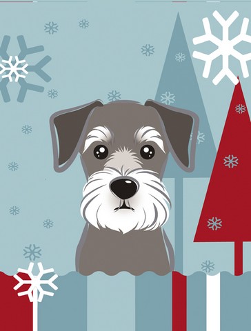 Winter Holiday Schnauzer Flag Garden Size