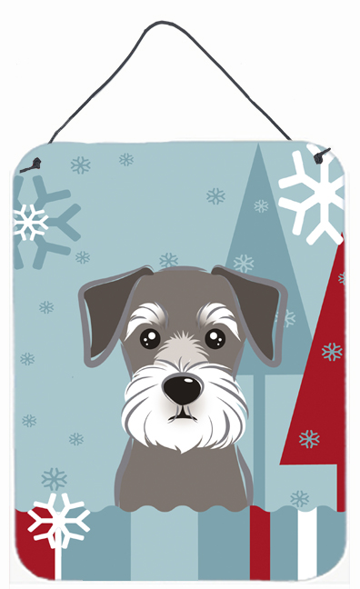 Winter Holiday Schnauzer Wall and Door Hanging Prints