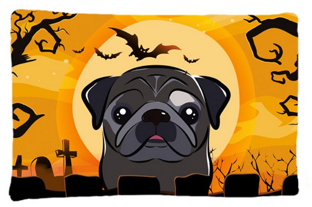 Halloween Black Pug Fabric Standard Pillowcase