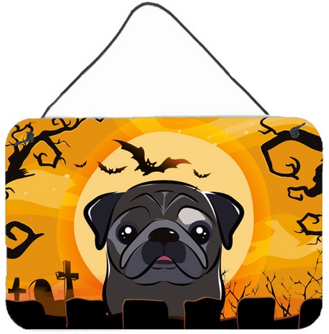 Halloween Black Pug Wall and Door Hanging Prints