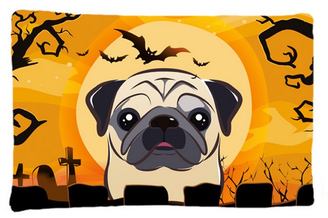 Halloween Fawn Pug Fabric Standard Pillowcase