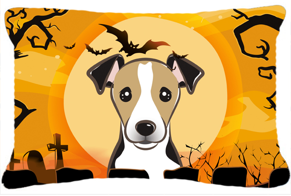 Halloween Jack Russell Terrier Fabric Decorative Pillow