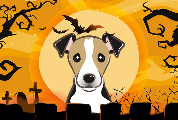 Halloween Jack Russell Terrier Fabric Placemat