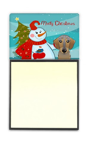 BB1853SN Snowman With Wirehaired Dachshund Sticky Note Holder