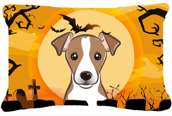 Halloween Jack Russell Terrier Fabric Decorative Pillow