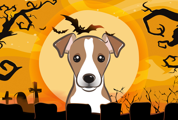 BB1818PLMT Halloween Jack Russell Terrier Fabric Placemat