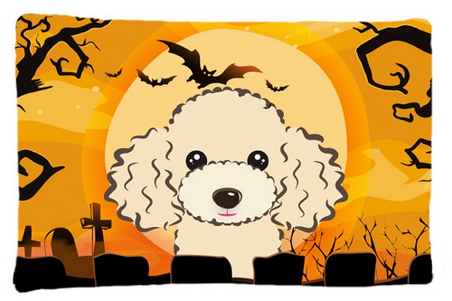 Halloween Buff Poodle Fabric Standard Pillowcase