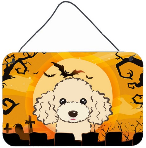 Halloween Buff Poodle Wall and Door Hanging Prints
