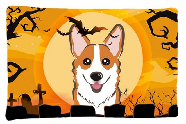 Halloween Red Corgi Fabric Standard Pillowcase