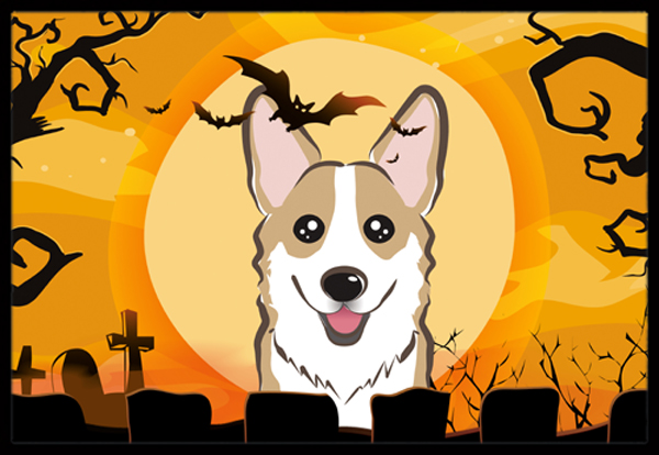 Halloween Sable Corgi Indoor & Outdoor Mat- - 24 x 36 in.