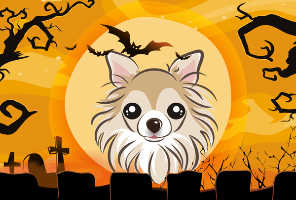 Halloween Chihuahua Fabric Placemat