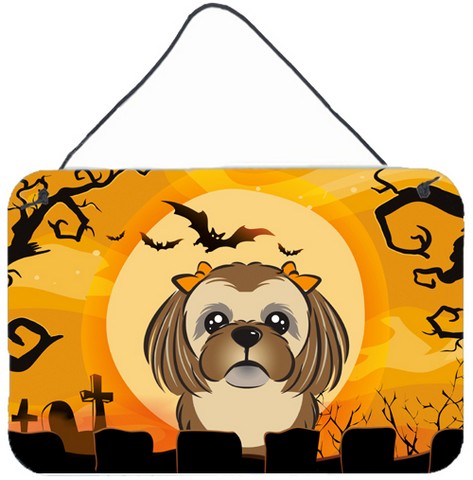 Halloween Chocolate Brown Shih Tzu Wall and Door Hanging Prints