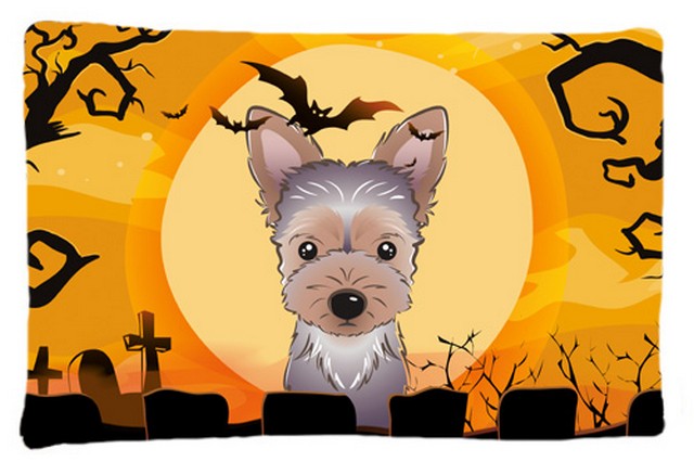 Halloween Yorkie Puppy Fabric Standard Pillowcase