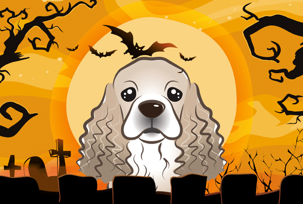Halloween Cocker Spaniel Fabric Placemat