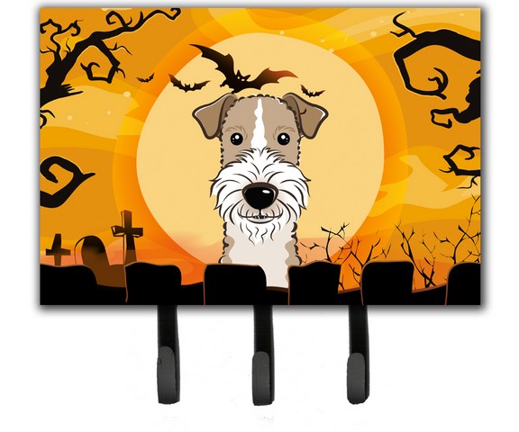 Halloween Wire Haired Fox Terrier Leash & Key Holder