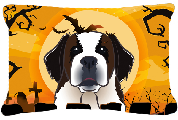Halloween Saint Bernard Fabric Decorative Pillow