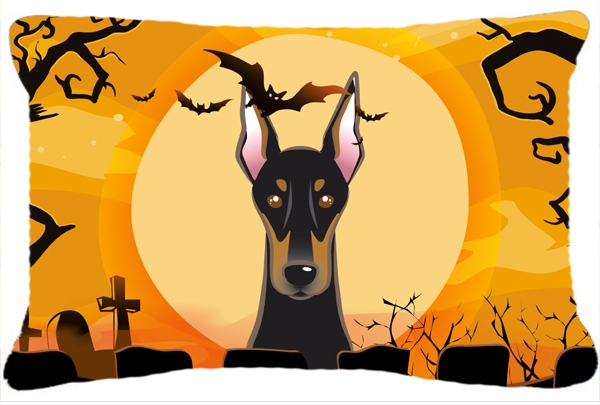 Halloween Doberman Fabric Decorative Pillow