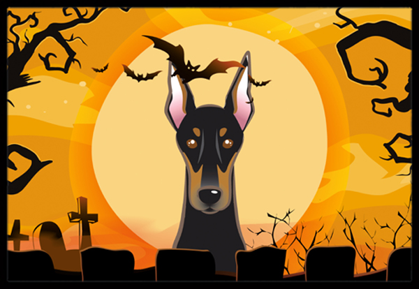 Halloween Doberman Indoor & Outdoor Mat- 24 x 36 in.